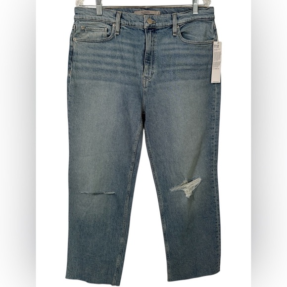 Hudson Los Angeles Women’s NWT Raw Hem Distressed size 32 Straight leg - Picture 1 of 12